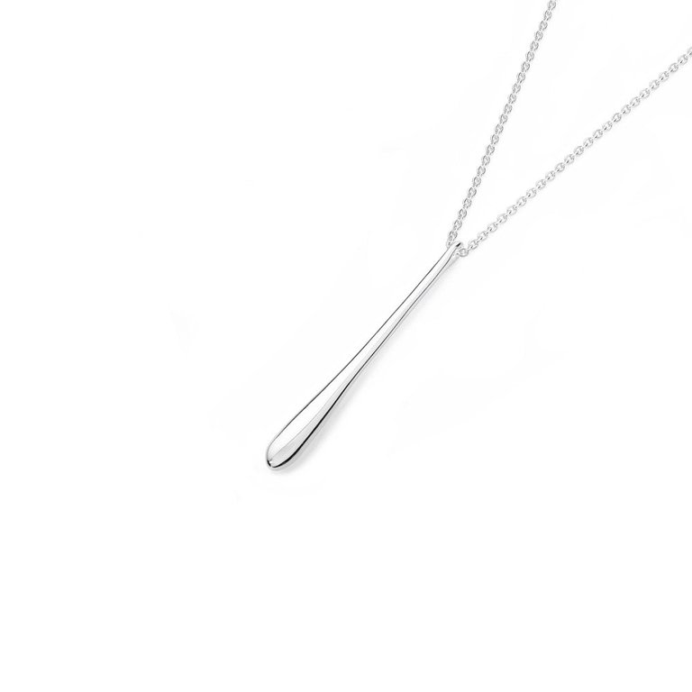 Long Drop Necklace - Silver