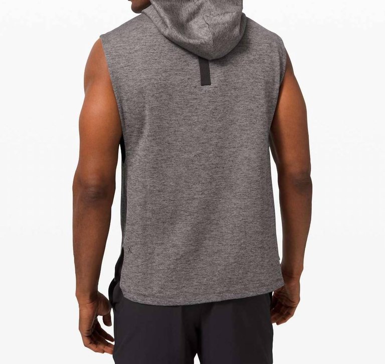 Breaking Bounds Sleeveless Hoodie In Graphite Grey