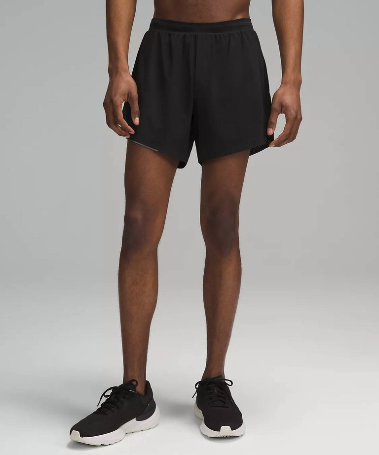 Men's Lined Fast And Free Shorts 6" In Black - Black