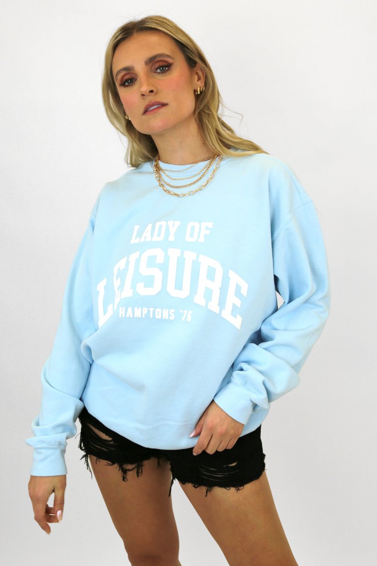 Lady Of Leisure Puff Print Sweatshirt - Chambray