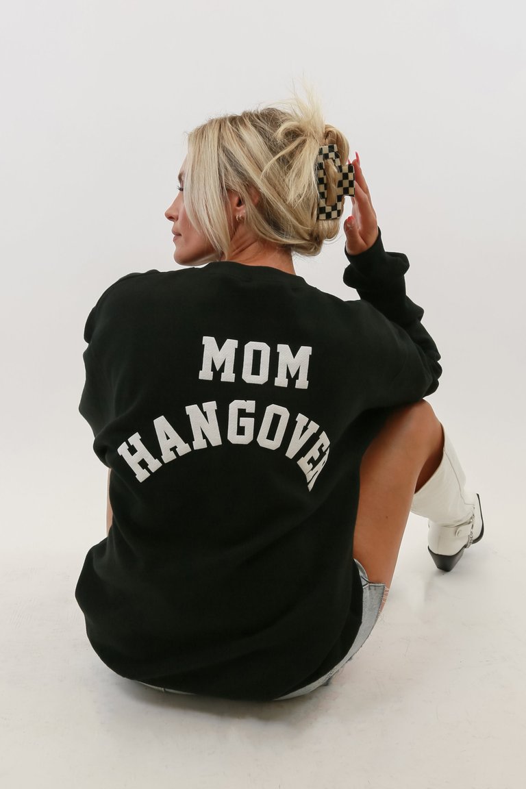 Mom Hangover® Bolt Oversized Sweatshirt - Black