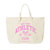 Not Athletic Club Puff Print Zippered Tote Bag - Natural