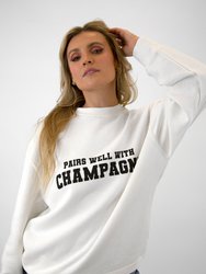 Pairs Well With Champagne® Sweatshirt - White