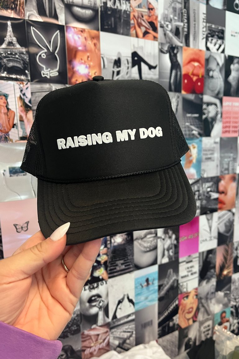 Raising My Dog Baseball Hat - Black