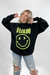 Weirdo X-Smiley Puff Print Sweatshirt - Black