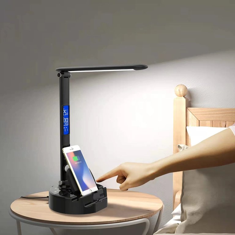 Lumicharge III - LED Desk Lamp with Wireless Charger, Bluetooth Speaker, App-Controls