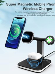 Magnetic Wireless Charger - Night LED Light - 4 in 1 Charging Station Dock