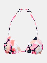 Poetto Beach Tessa Triangle Top - White/Rose Pink