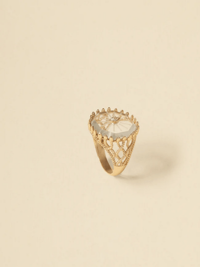 Luna Merdin Serpent Crystal Filigree Gold Ring product