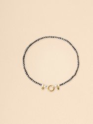 Sumerian Black Pearl Necklace - Men - Gold/Black