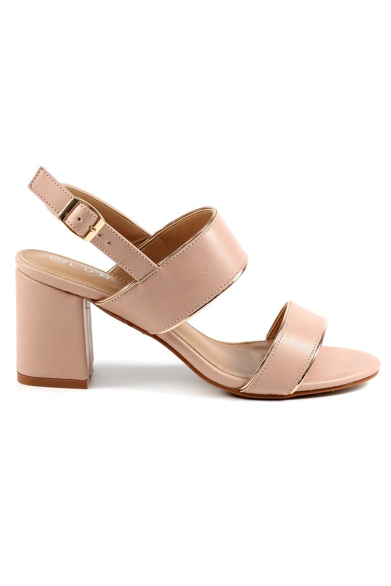 Womens/Ladies Aldora Block Heel Sandals - Pink
