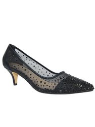 Womens/Ladies Alisha Faux Gemstone Court Shoes - Black - Black