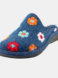 Womens/Ladies Anther Felt Slippers - Blue