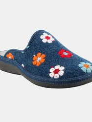 Womens/Ladies Anther Felt Slippers - Blue - Blue