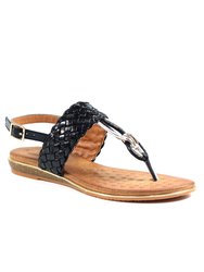 Womens/Ladies Dawley Sandals - Black