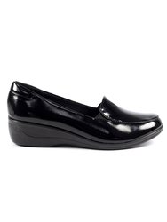 Womens/Ladies Elsbeth Leather Glossy Shoes - Black