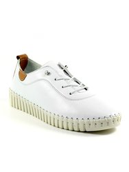Womens/Ladies Flamborough Leather Shoes - White - White