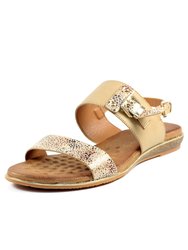 Womens/Ladies Horton Snakeskin Sandals - Beige