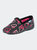 Womens/Ladies Jolly Hearts Slippers (Black/Pink)