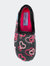 Womens/Ladies Jolly Hearts Slippers (Black/Pink)