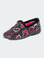 Womens/Ladies Jolly Hearts Slippers (Black/Pink)