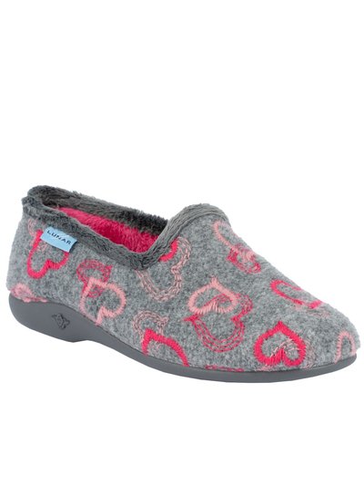 Lunar Womens/Ladies Jolly Hearts Slippers product