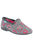 Womens/Ladies Jolly Hearts Slippers - Gray/Pink