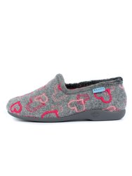 Womens/Ladies Jolly Hearts Slippers
