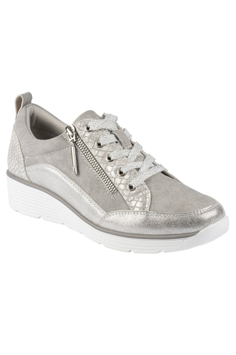 Womens/Ladies Kiley Sneakers- Silver - Silver