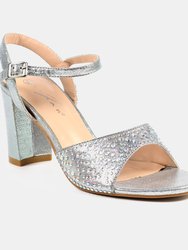 Womens/Ladies Krystal Diamante Sandals - Silver - Silver
