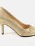 Womens/Ladies Lyla Peep Toe Court Shoes - Gold
