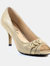 Womens/Ladies Lyla Peep Toe Court Shoes - Gold - Gold