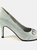 Womens/Ladies Lyla Peep Toe Court Shoes - Silver