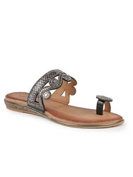 Womens/Ladies Lynn Sandals - Black/Brown