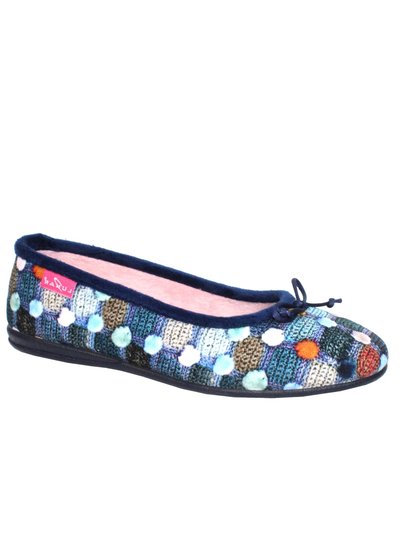 Lunar Womens/Ladies Magic Spotted Slippers - Navy product