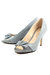 Womens/Ladies Mira Diamante Peep Toe Court Shoes - Pewter