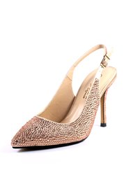 Womens/Ladies Rubiya Diamante Sling Back Court Shoes - Rose