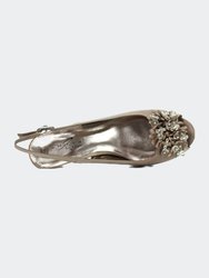  Womens/Ladies Sabrina Corsage Court Shoes - Taupe