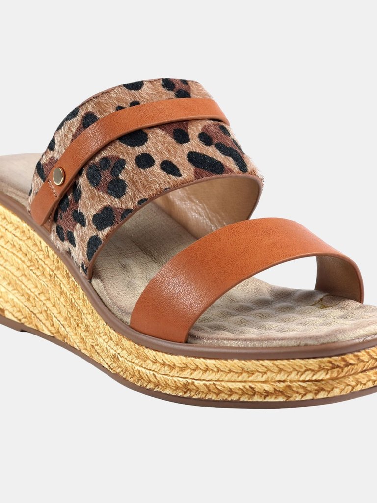 Womens/Ladies Saphira Wedge Sandals - Tan - Tan
