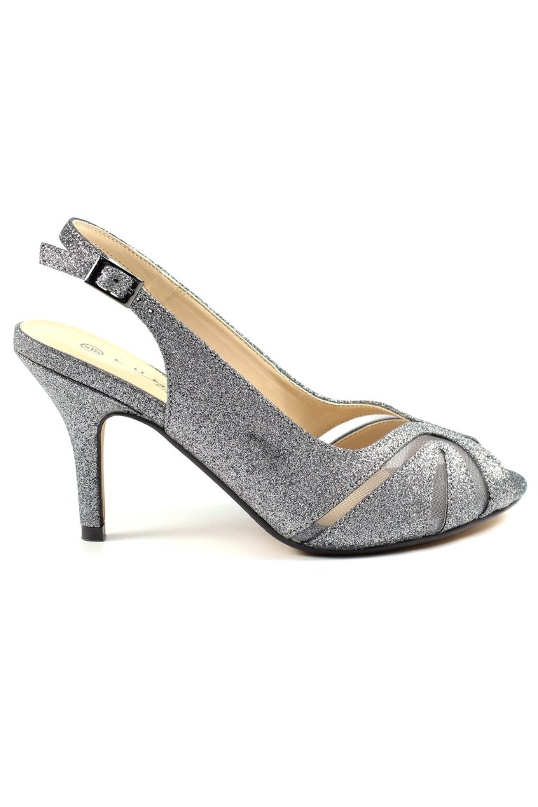 Womens/Ladies Sariyah Sling Back Court Shoes - Pewter - Pewter