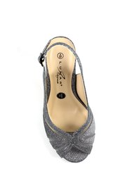 Womens/Ladies Sariyah Sling Back Court Shoes - Pewter