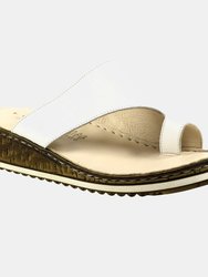 Womens/Ladies Shore Leather Sandals - White - White