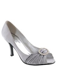 Womens/Ladies Sienna Diamante Court Shoes - Light Grey - Light Grey
