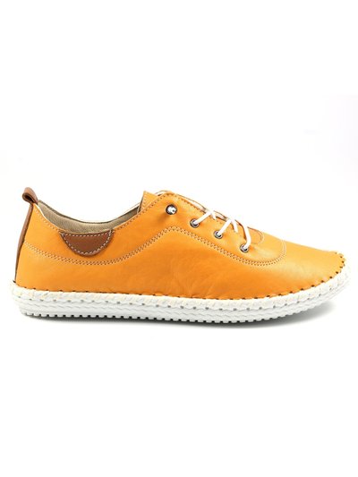 Lunar Womens/Ladies St Ives Leather Sneakers - Tangerine/White product