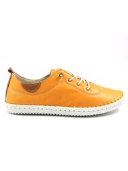 Womens/Ladies St Ives Leather Sneakers - Tangerine/White - Tangerine/White