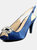 Womens/Ladies Venice Satin Court Shoes - Navy