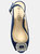 Womens/Ladies Venice Satin Court Shoes - Navy