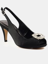 Womens/Ladies Venice Sling Back Sandals - Black - Black