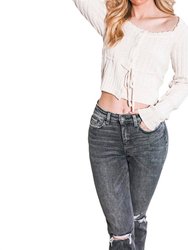 Casual Cropped Knit Top Sweater