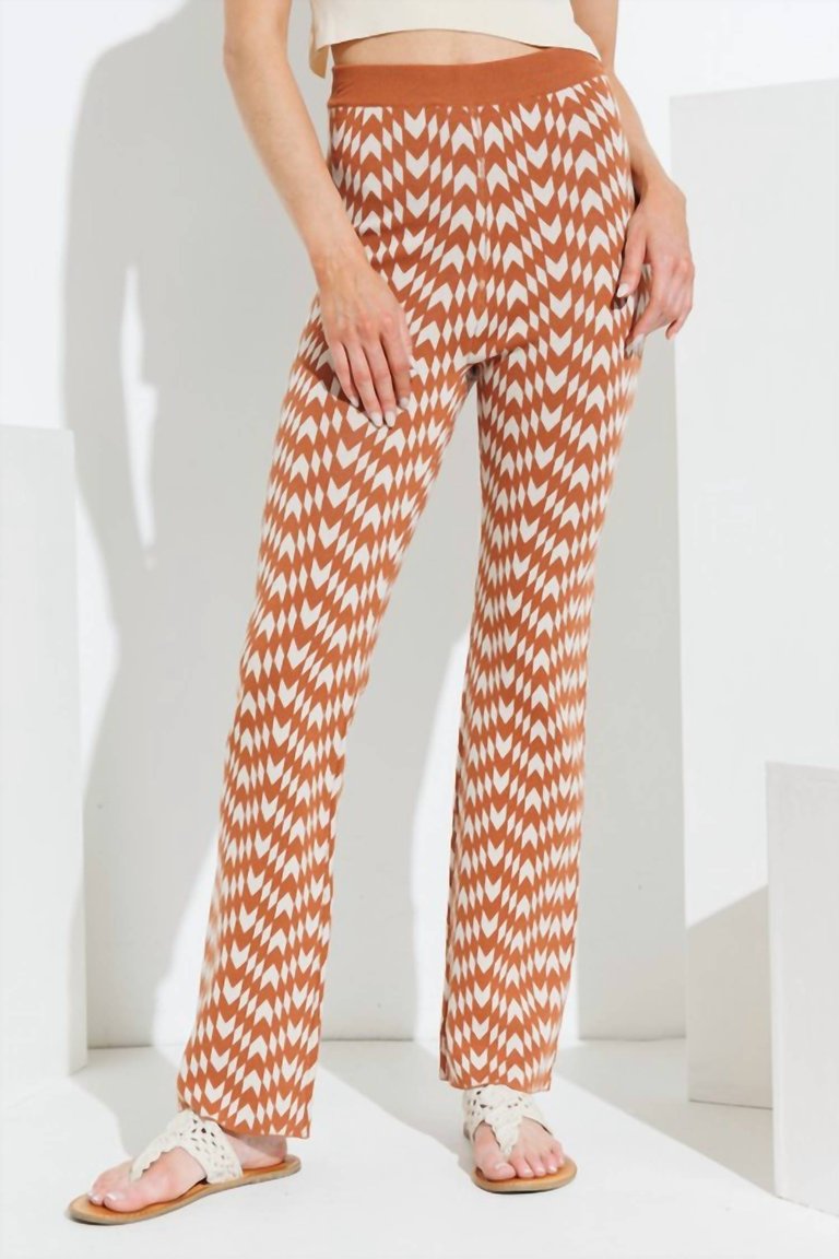 Chestnut Knit Pants In Rust - Rust